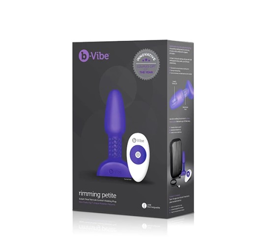 Zdalnie sterowany plug analny - B-Vibe Rimming Petite Purple